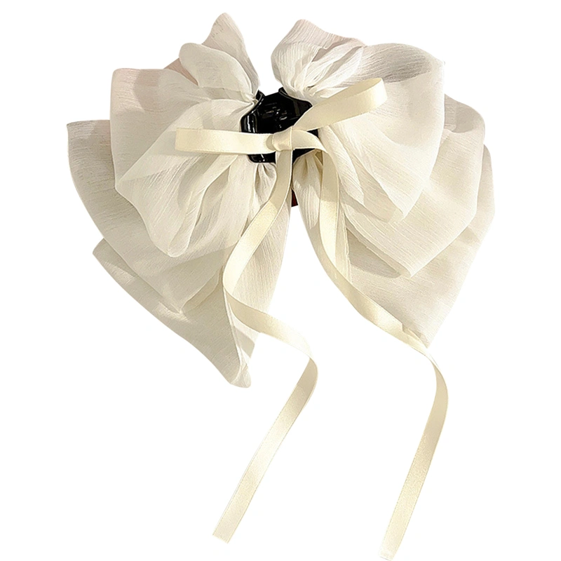 Large Hair Bows for Women Hair Claw Clips Ribbon Chiffon Barrettes