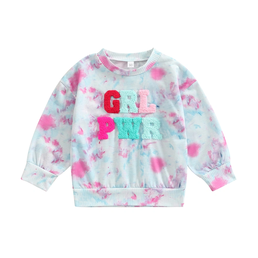 Children Girl Sweatshirt, Round Neck Tops Long Sleeve Pullover Shirt