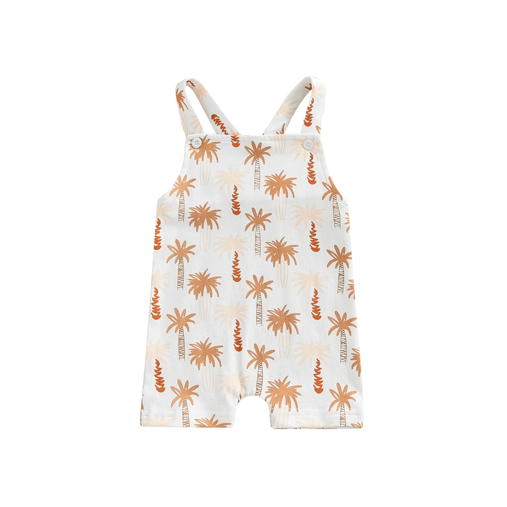 Baby Boys Girls Jumpsuit, Sleeveless Coconut Tree Print Summer Romper