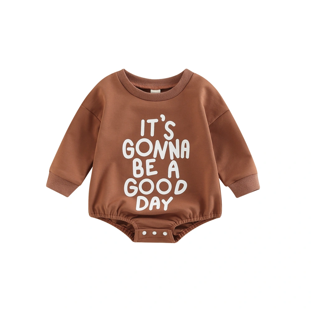 Toddler Baby Sweatshirt Rompers Letter Print Long Sleeve Jumpsuit