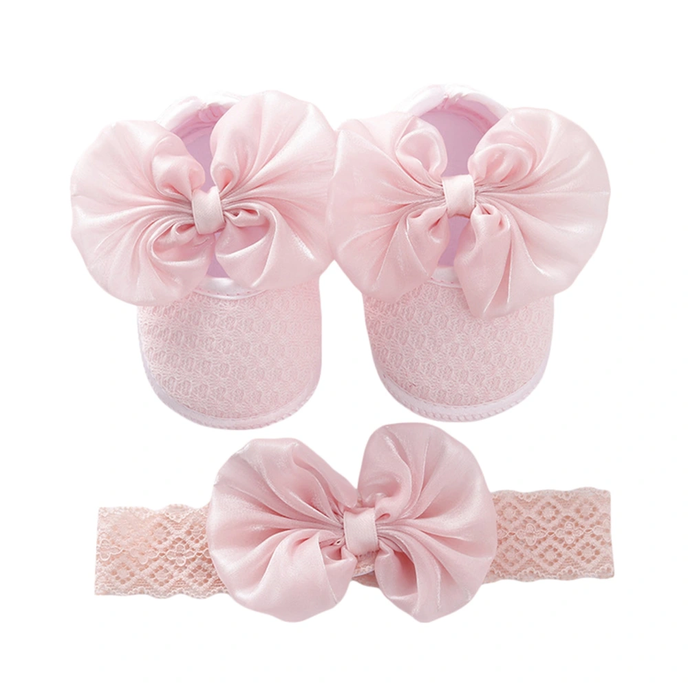 Girl Flat Shoes for Spring, Bowknot Soft Sole Shoes + Headband     