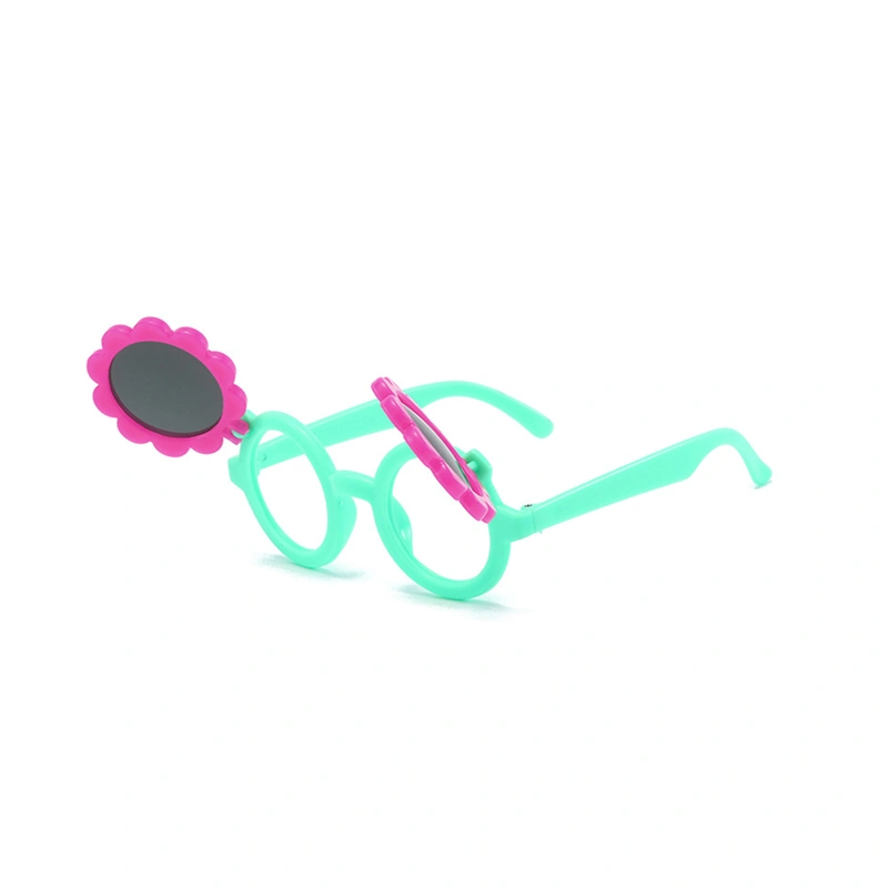 Kids Summer Sunglasses, Cartoon Sunflower Anti-UV Flip Sunglasses