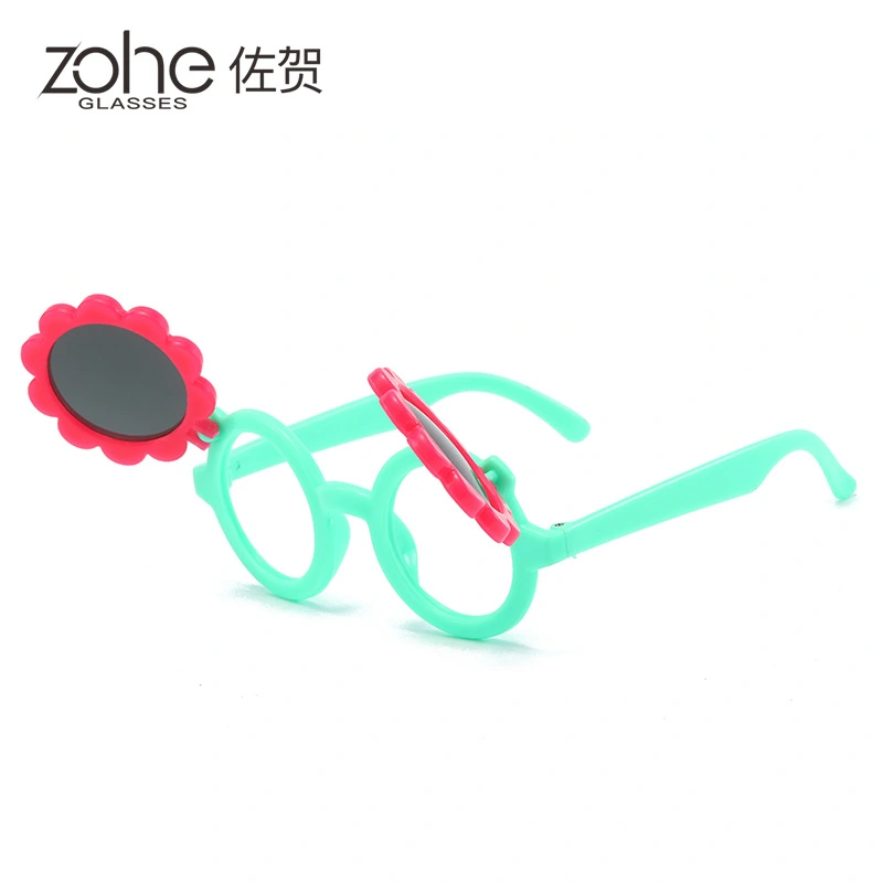 Kids Summer Sunglasses, Cartoon Sunflower Anti-UV Flip Sunglasses