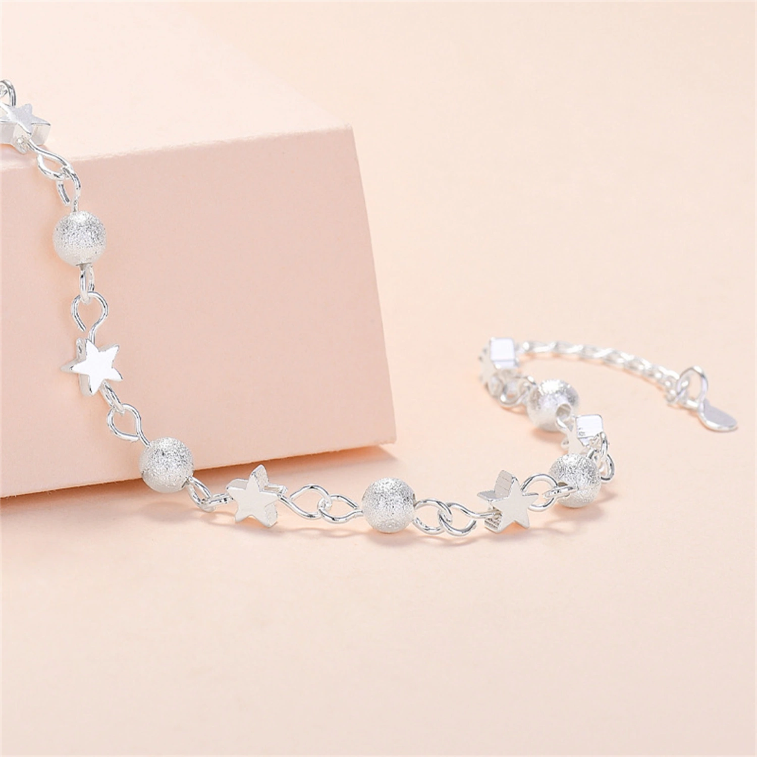 Women Bracelet, Adjustable Stars Planet Beads Link Chain Jewelry