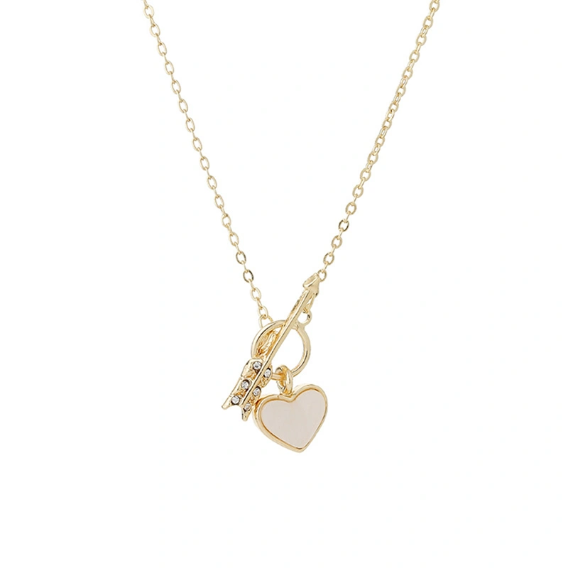 Women Girls Arrows Heart Necklace Elegant Pendant Clavicle Chain
