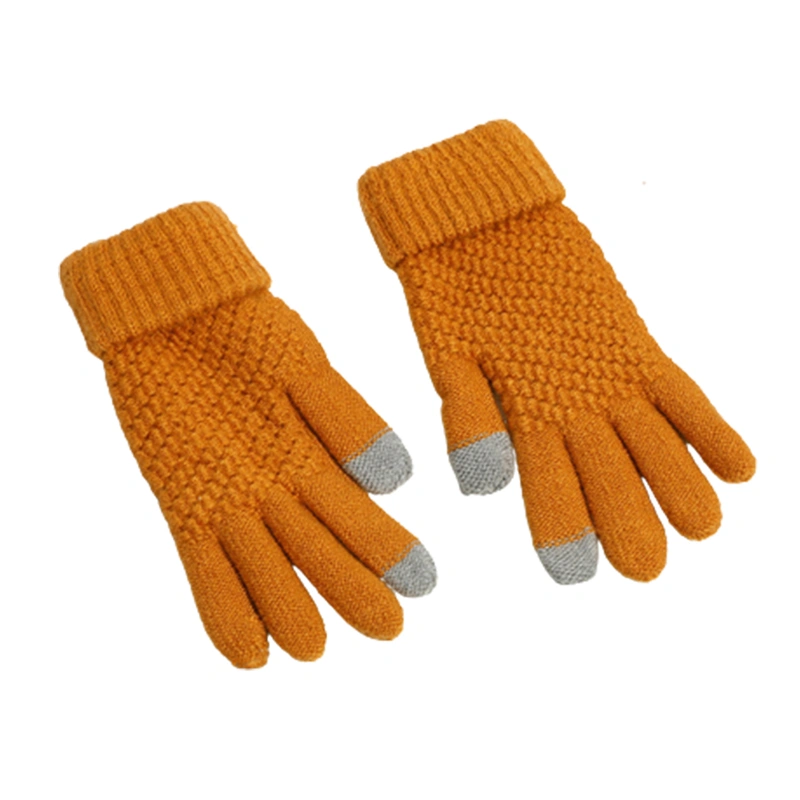 Unisex Gloves, Winter Warm Contrast Color Women Men Knitted Gloves