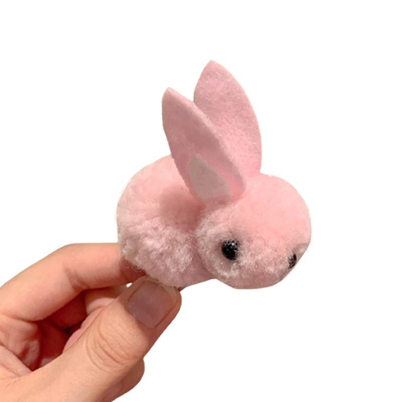 Girl's Hair Clip, Cartoon Plush Rabbit Shape Barrette Hair Accessory