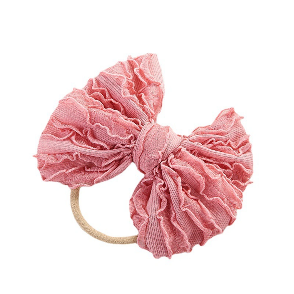 Girl Bow Head Band Elastic Child Headband Ruffle Hair Accessories