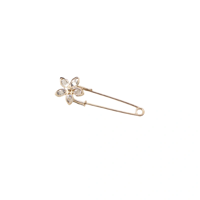Women Brooch with Pearl Decoration, Safety Pin Clip Decoration 