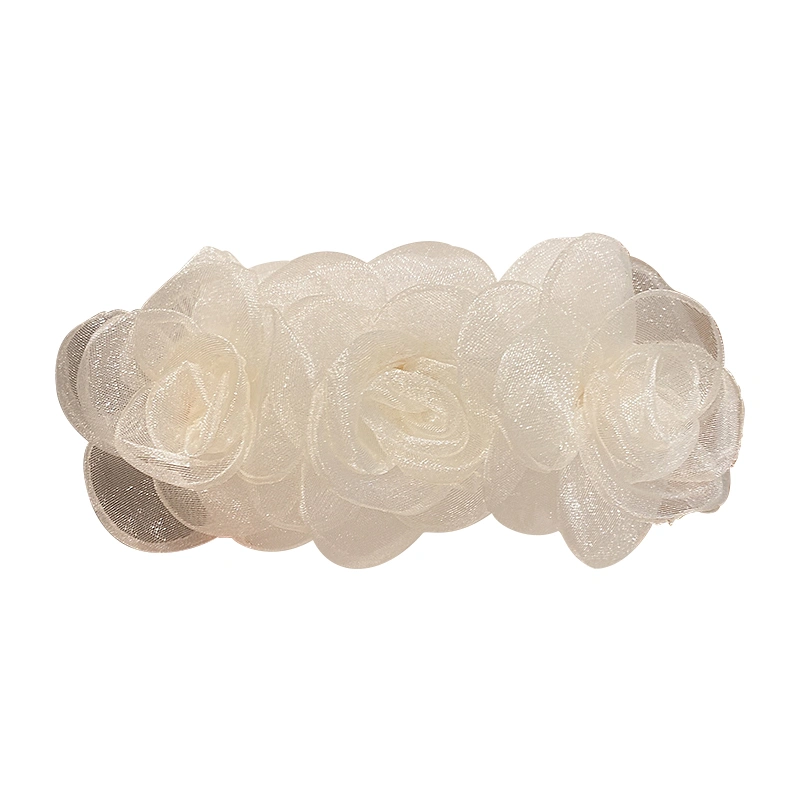 Ladies Hair Accessories Three Camellia Ornamental Spring Hair Clip 