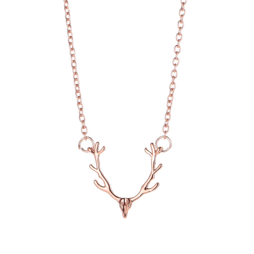 Women Deer Necklace, Dainty Elk Antler Necklace Birthday Gift