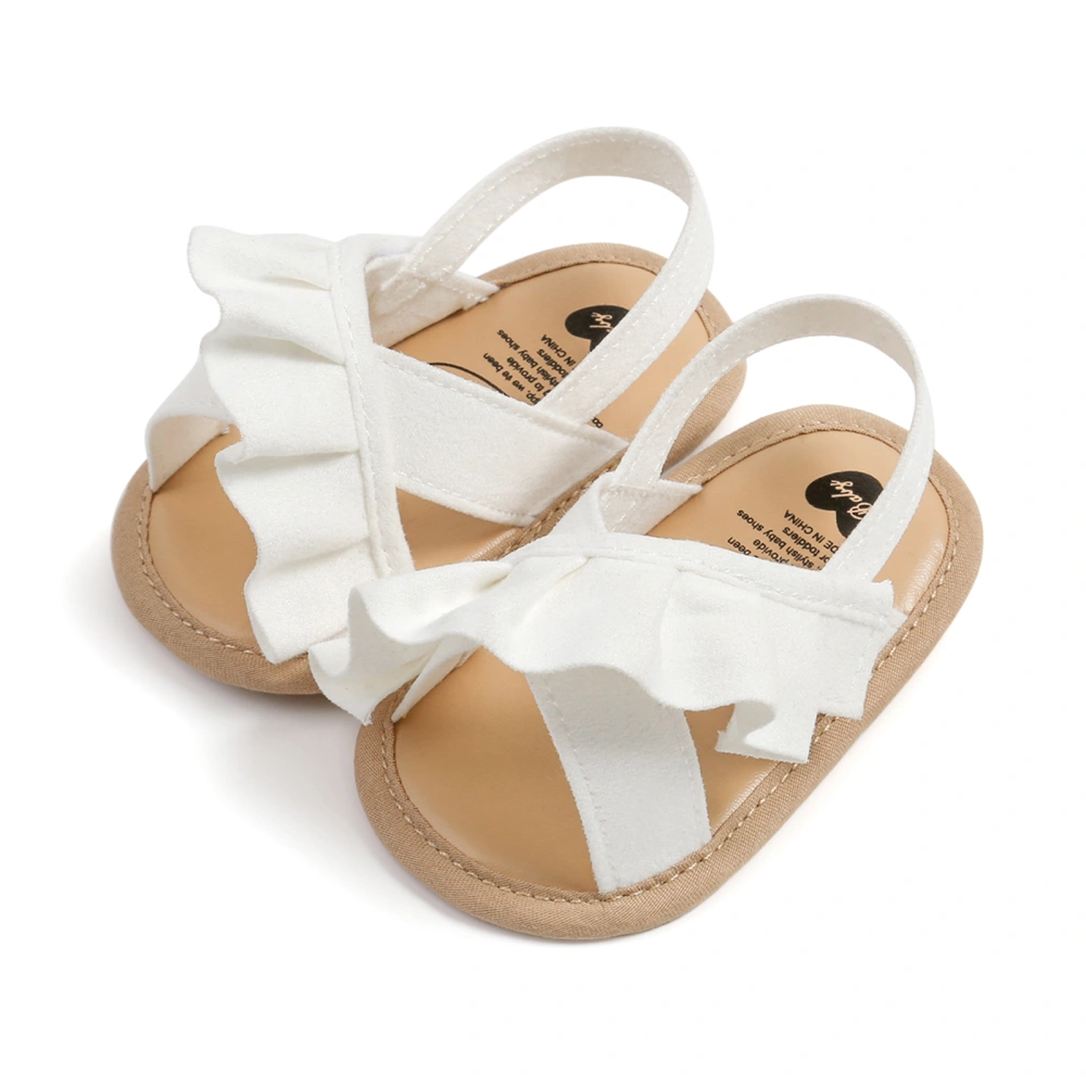 Baby Girl Summer Sandals, Ruffle Flats Non-Slip Infant First Walkers