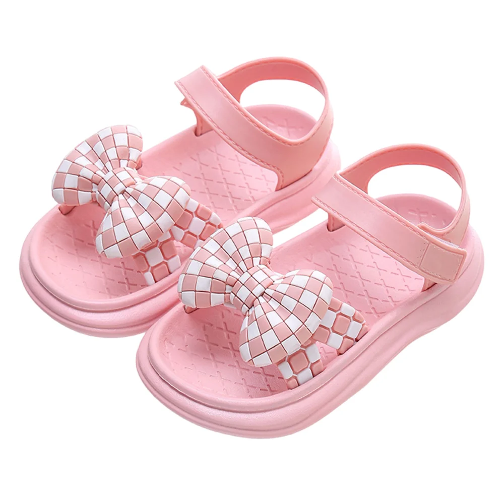 Girl Plaid Bow Summer Casual Street Beach Children Sandals Shoes