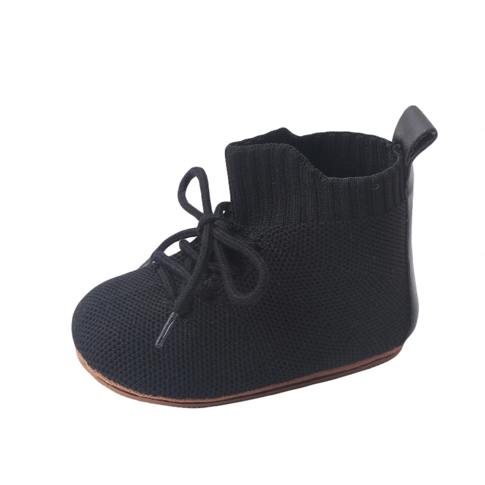 Baby Girls High Top Shoes Solid Color Non-slip Bandage Flat Shoes 