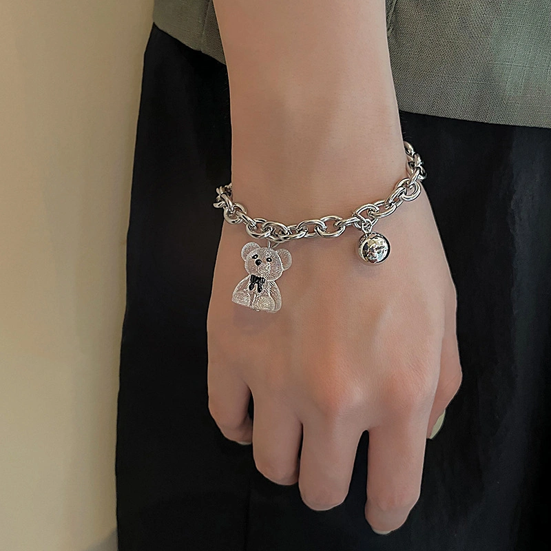 Charm Bracelet Cute Bear Pendant Adjustable Bracelet for Women Men