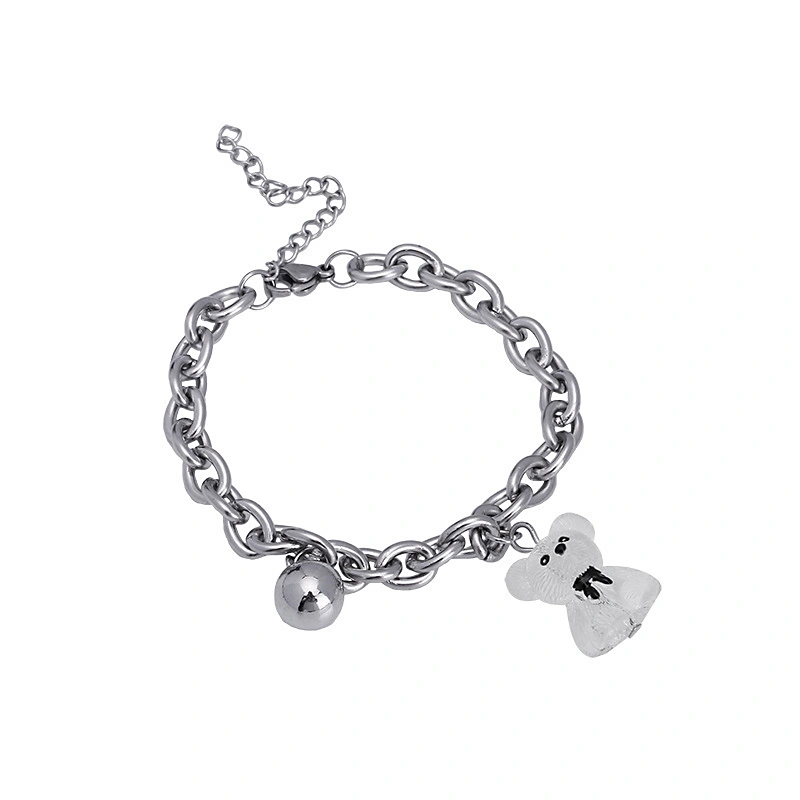 Charm Bracelet Cute Bear Pendant Adjustable Bracelet for Women Men