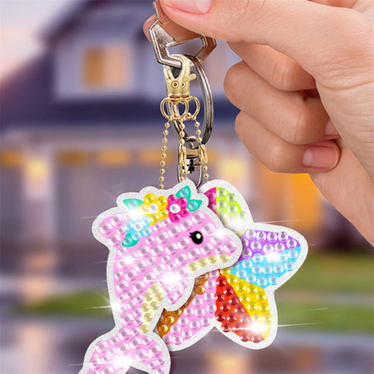 15Pcs Diamond Painting Kit for Kids Gem Art Paintings Key Chains Set