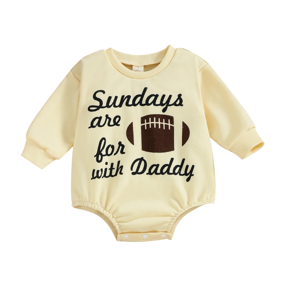 Infant Baby Spring Jumpsuit, Rugby Letter Long Sleeve Romper 