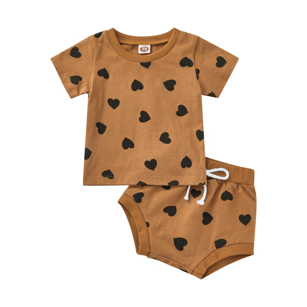 Baby Two-Piece Clothes Outfit, Short Sleeve Printed T-Shirt + Shorts