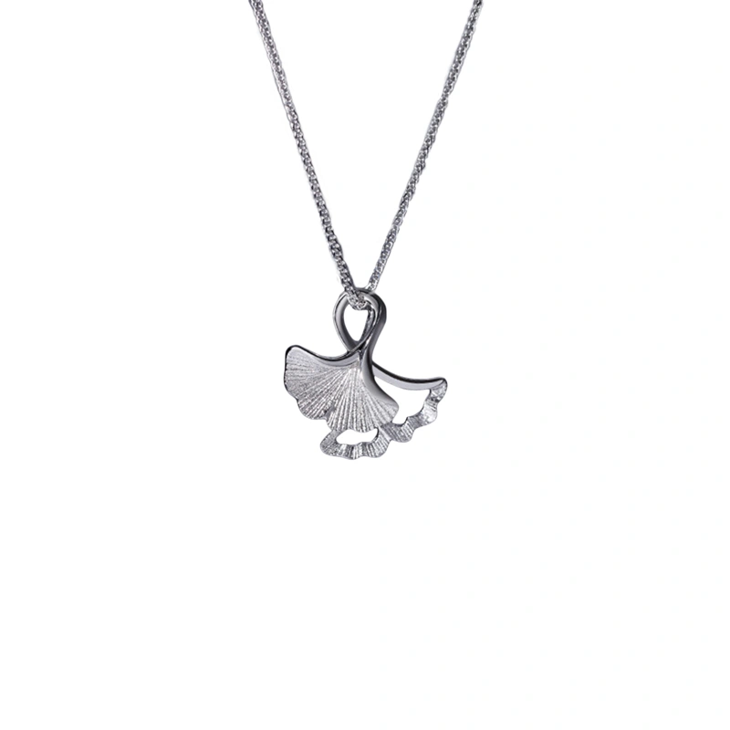 Women Decorative Jewelry, Alloy Ginkgo Leaf Charm Pendant Necklace