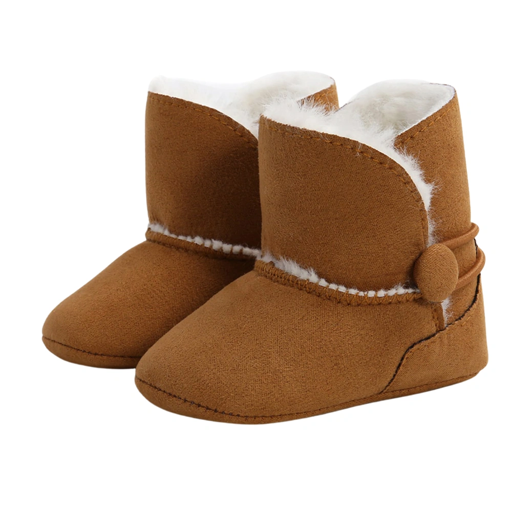 Baby Winter Snow Boot, Solid Color Fleece Boot with Nonslip Sole