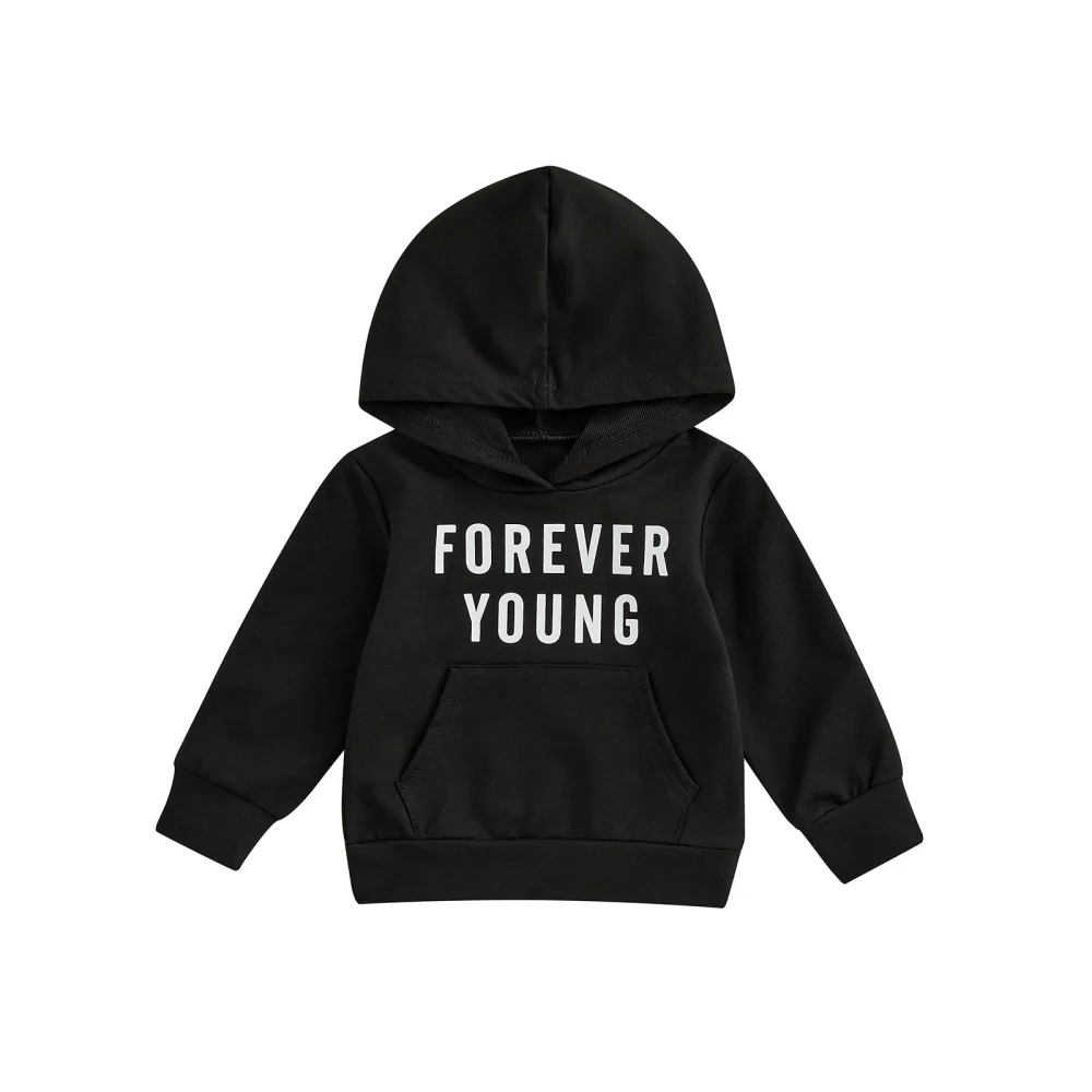 Baby Boys Girls Hoodie, Long Sleeve Letter Print Hooded Sweatshirt