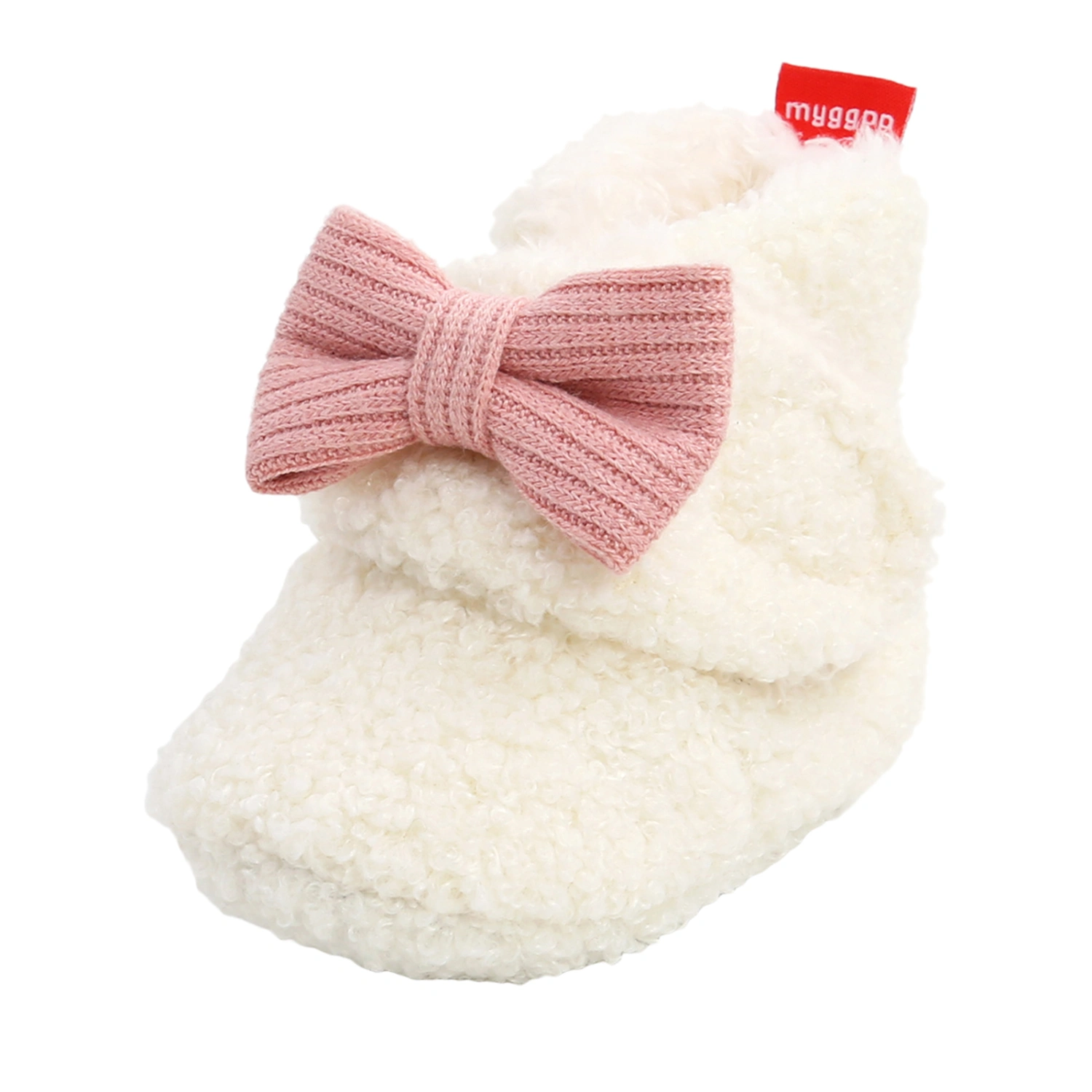 Infant Flat Shoes with Decorative Bow Knot, High-top Warm Shoes