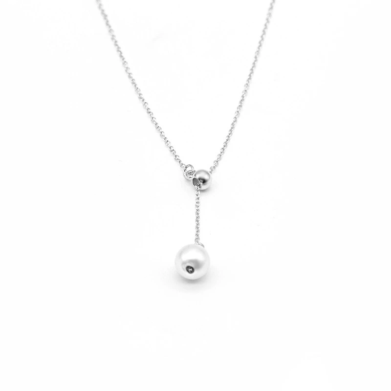 Women Decorative Jewelry, Alloy Artificial Pearl Pendant Y-Necklace