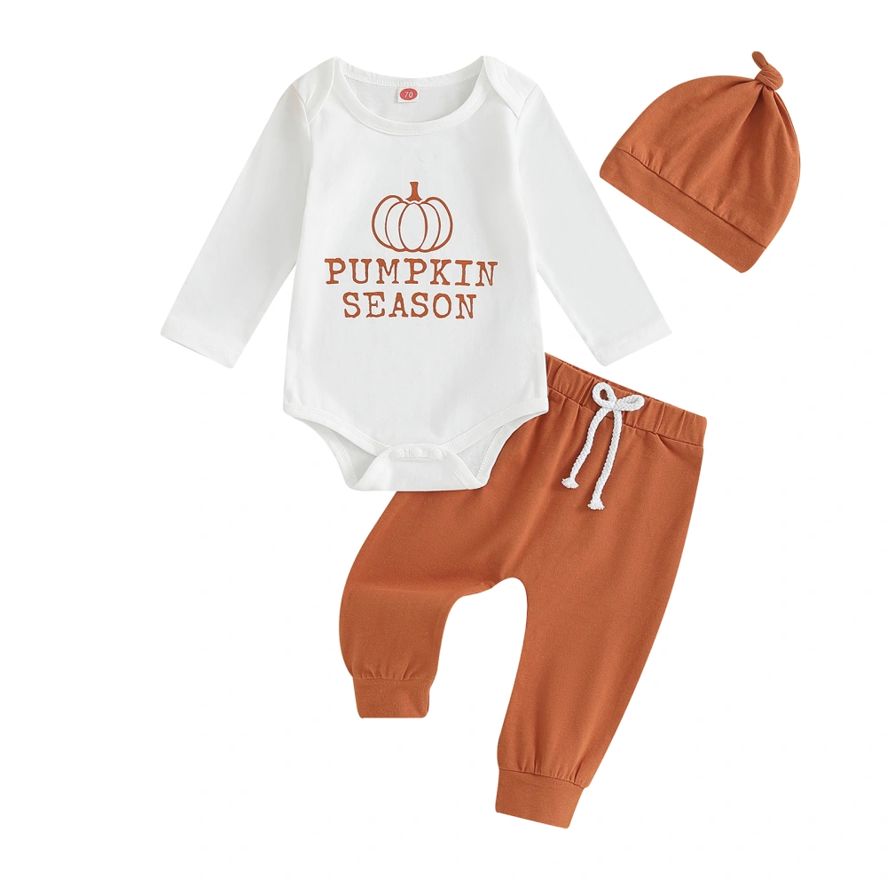 Halloween Baby Boys Outfit, Long Sleeve Letters Romper Pants Hat