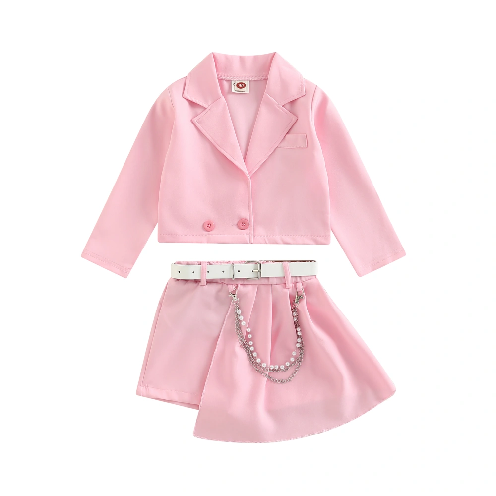 Kids Baby Girls Outfit Long Sleeve Jacket and Shorts with Chain