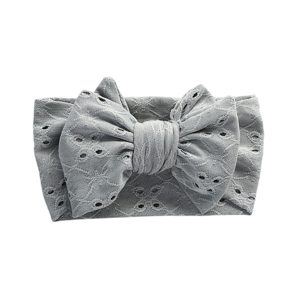 Newborn Baby Embroidered Lace Hollow Hole Bow Headband Birthday Gift