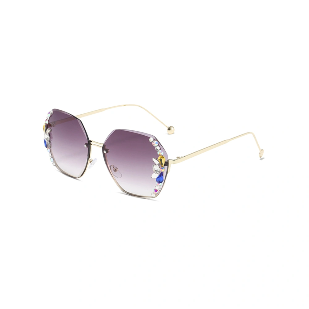 Women Sunglasses, Trendy UV Protection Rhinestones Summer Glasses