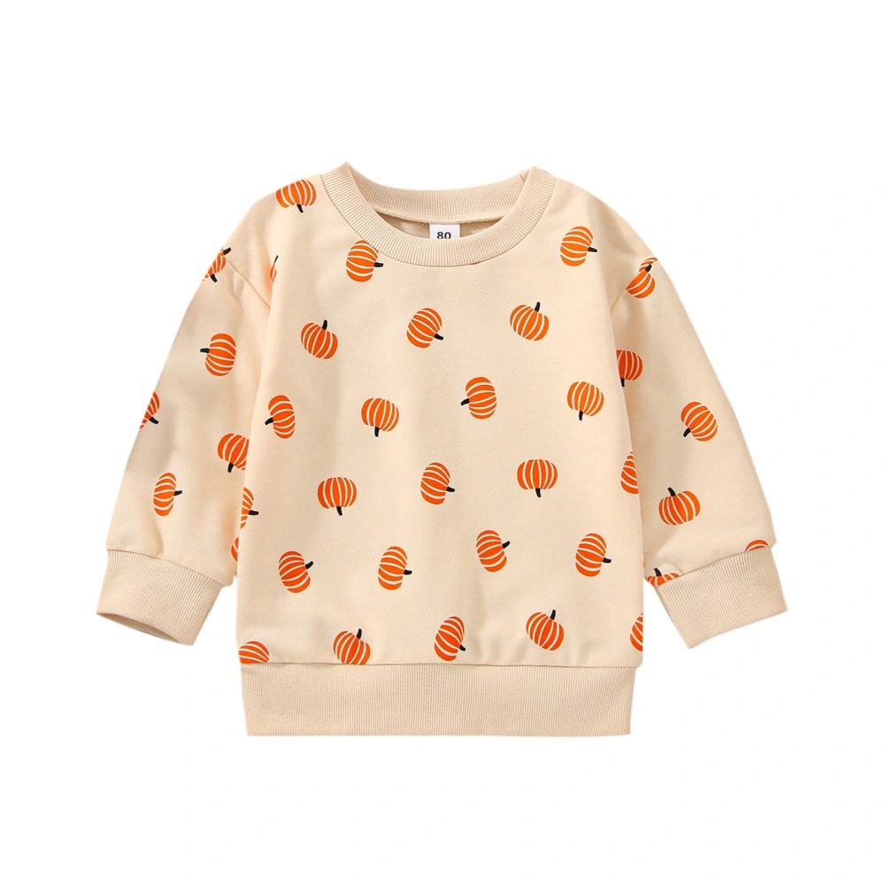 Baby Halloween Pullover, Long Sleeve Pumpkin/Ghost Print Sweatshirt