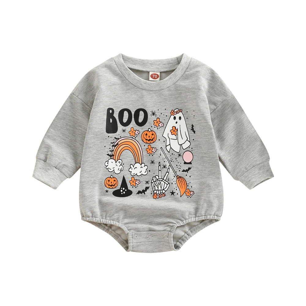 Baby Romper, Cartoon Patterns Round Neck Long Sleeve Bodysuit