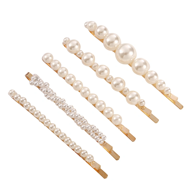 Women Pearl Clip Simple Temperament Sweet Barrettes Accessory