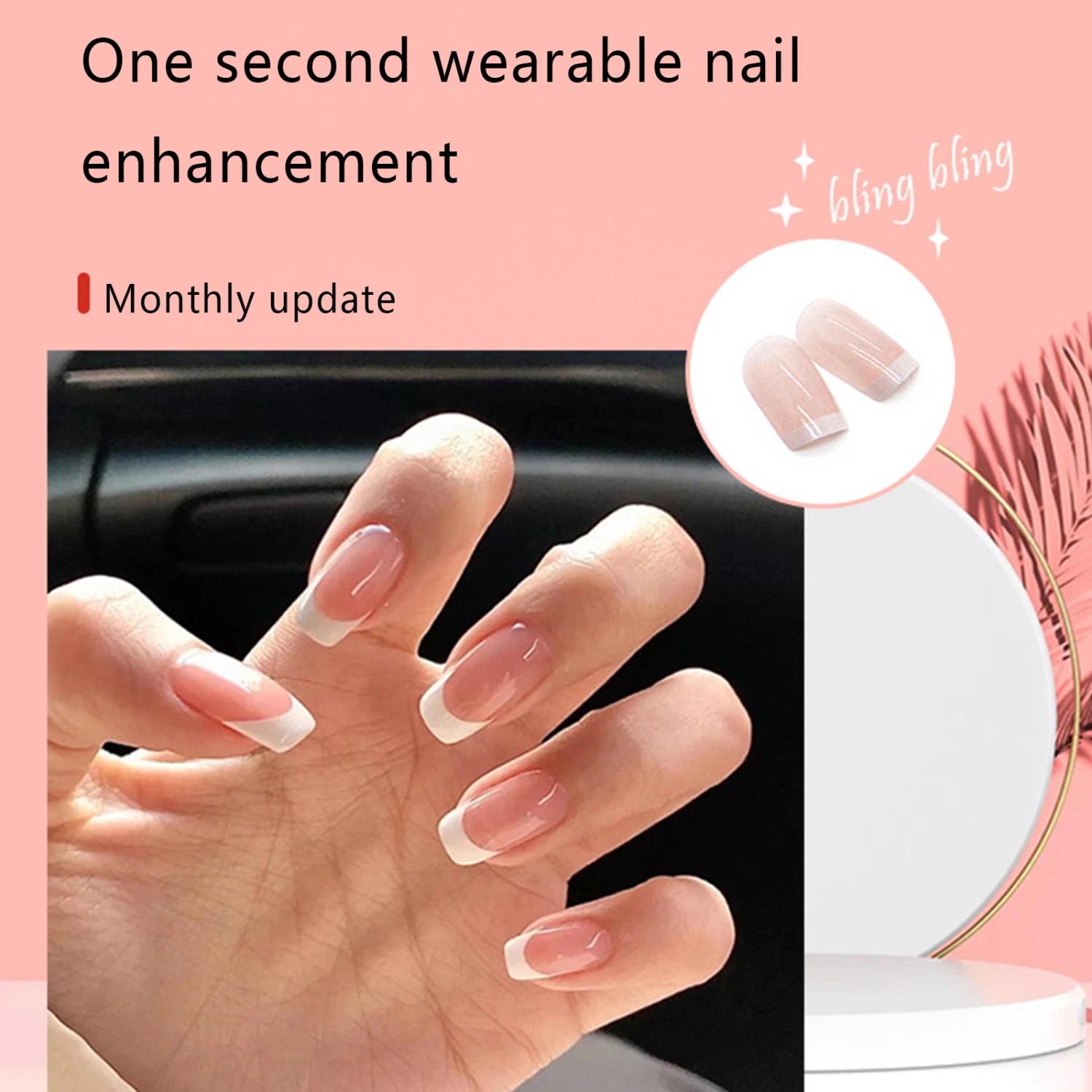 Nail Patches Kit with Glue, Manicure Color Contrast Fake Nails