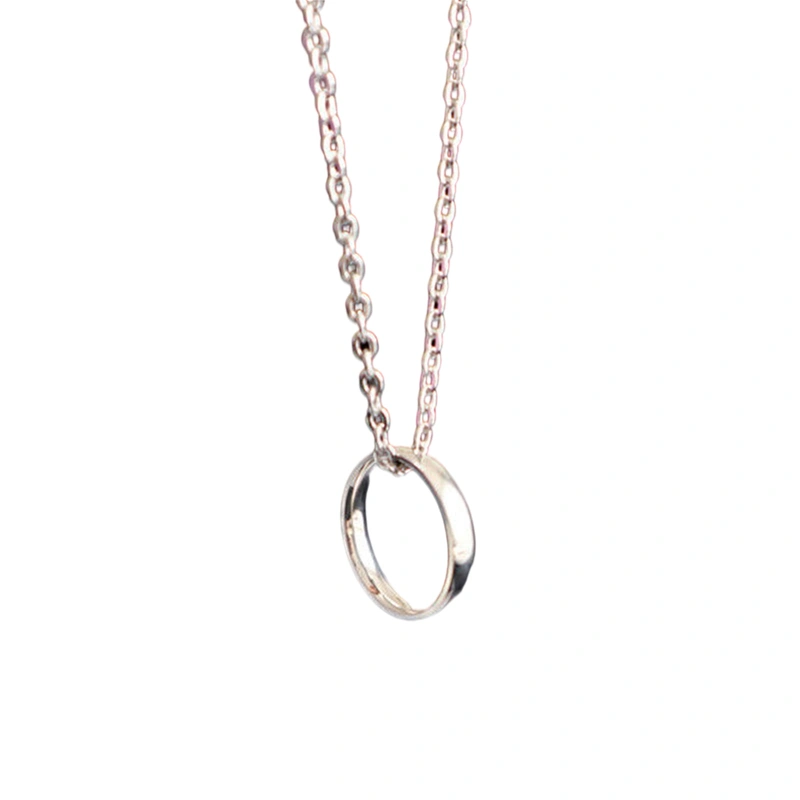 Men's Silver Chain Necklace Fashion Ring Necklace Pendant Jewelry