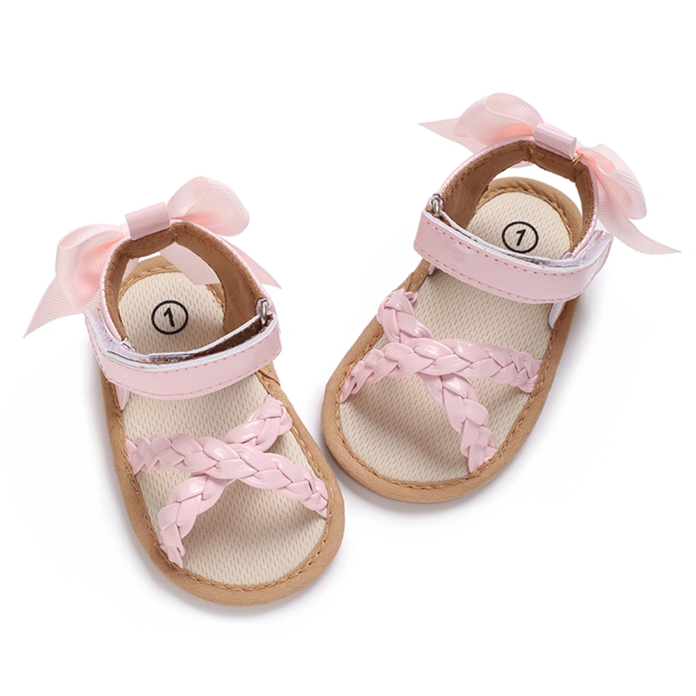 Baby Girl Sandals, PU Leather Non-slip Bow Summer Flats Toddler Shoes