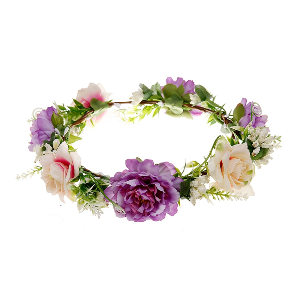 Women Girls Garland Headwear, Wedding Simulation Flowers Garland