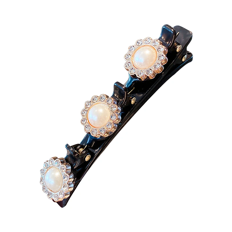 Double-layer Pearl Rhinestone Hairpin Gift for Women and Girls