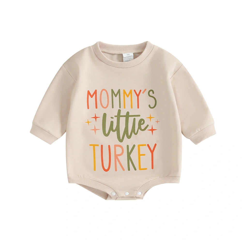 Toddler Baby Sweatshirt Rompers Thanksgiving Letter Print Jumpsuit