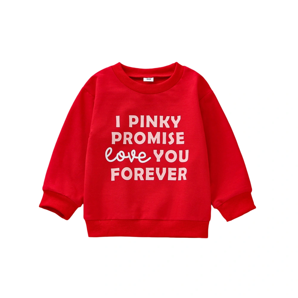 Baby Valentine's Day Pullovers, Long Sleeve Letter Print Sweatshirts