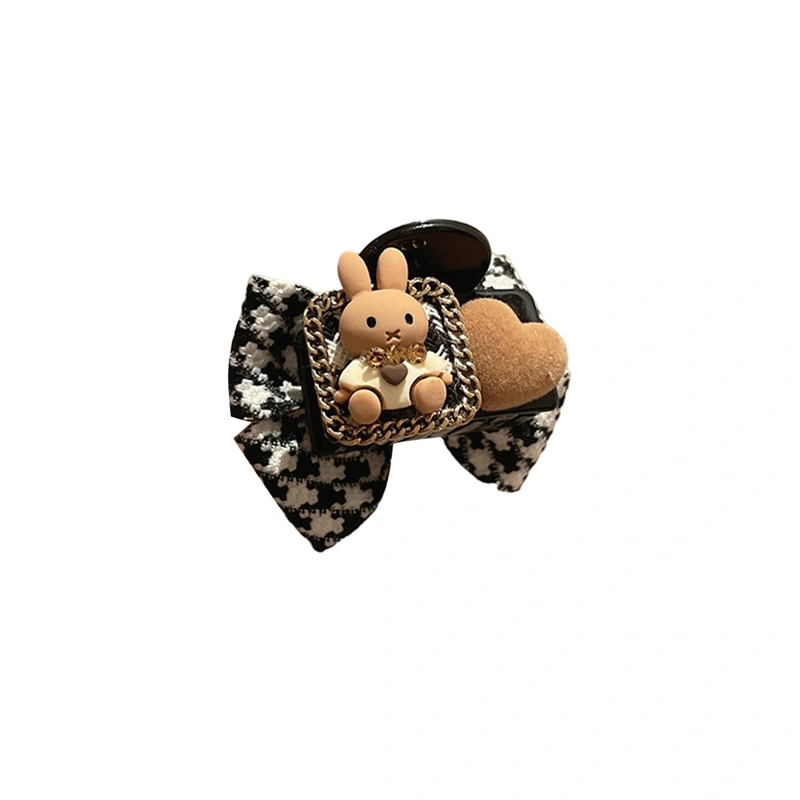 Women Cute Hair Clips Little Bunny Bowknot Forehead Bangs Hairpin