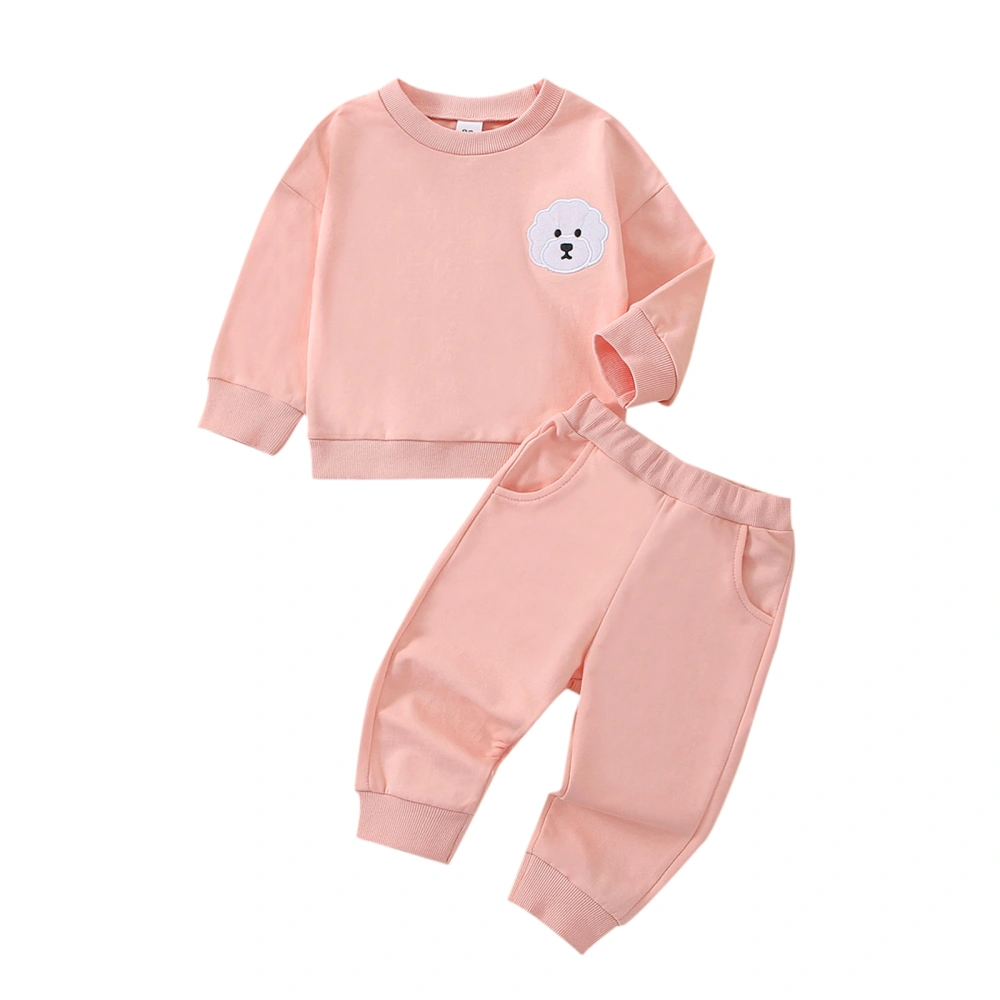 Baby 2 Pieces Outfit, Animals Embroidery Sweatshirts Tops + Pant