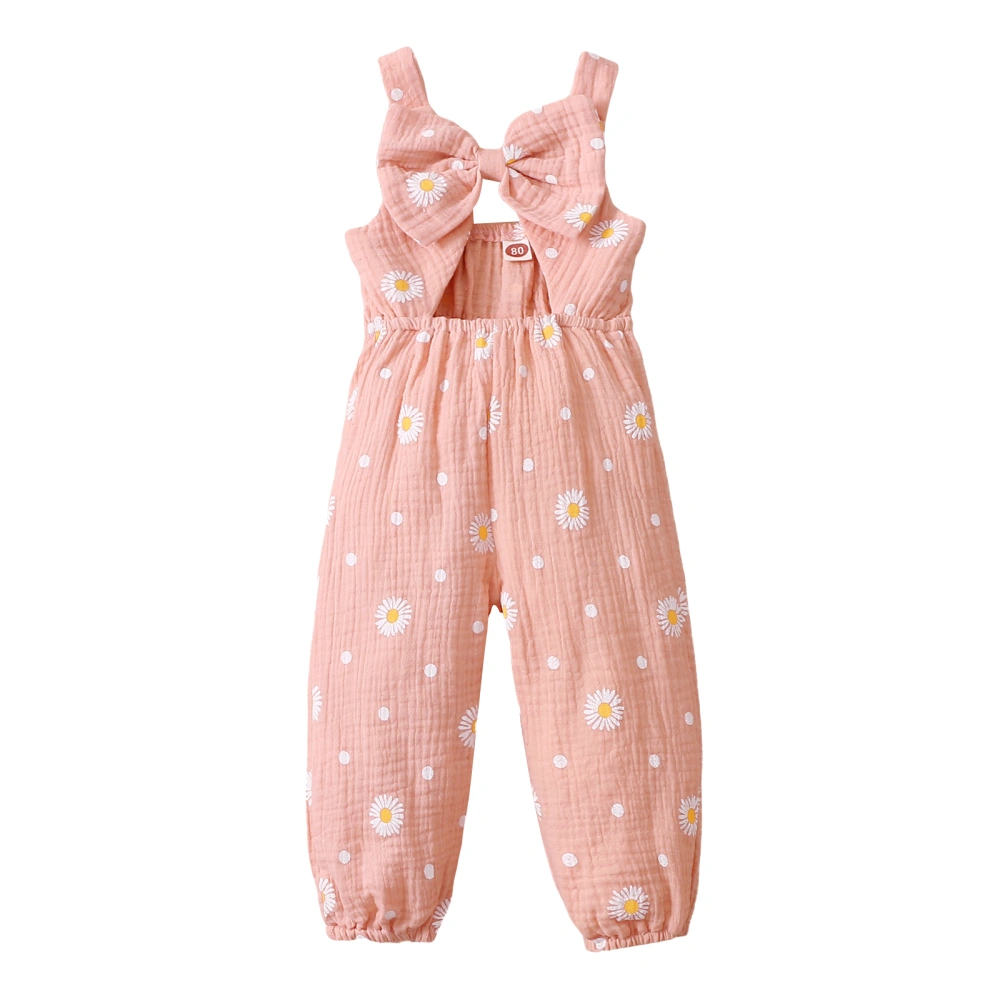 Toddler Girl Sleeveless Romper, Daisy Hollow Out Bow-Knot Bodysuit