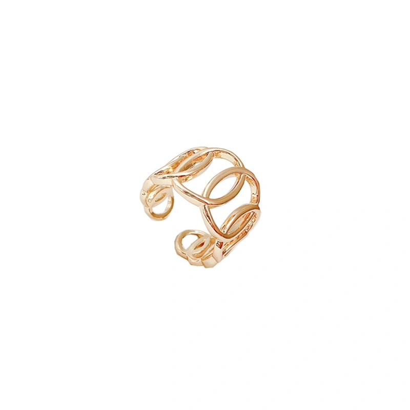 Women Golden Cross-Wrap Rings Handmade Unique Open Index Finger Ring