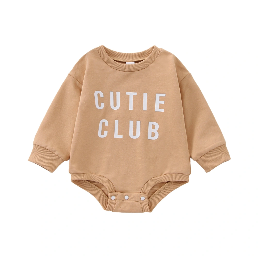 Baby Boys Girls Romper, Long Sleeve Letters Print Fall Bodysuit