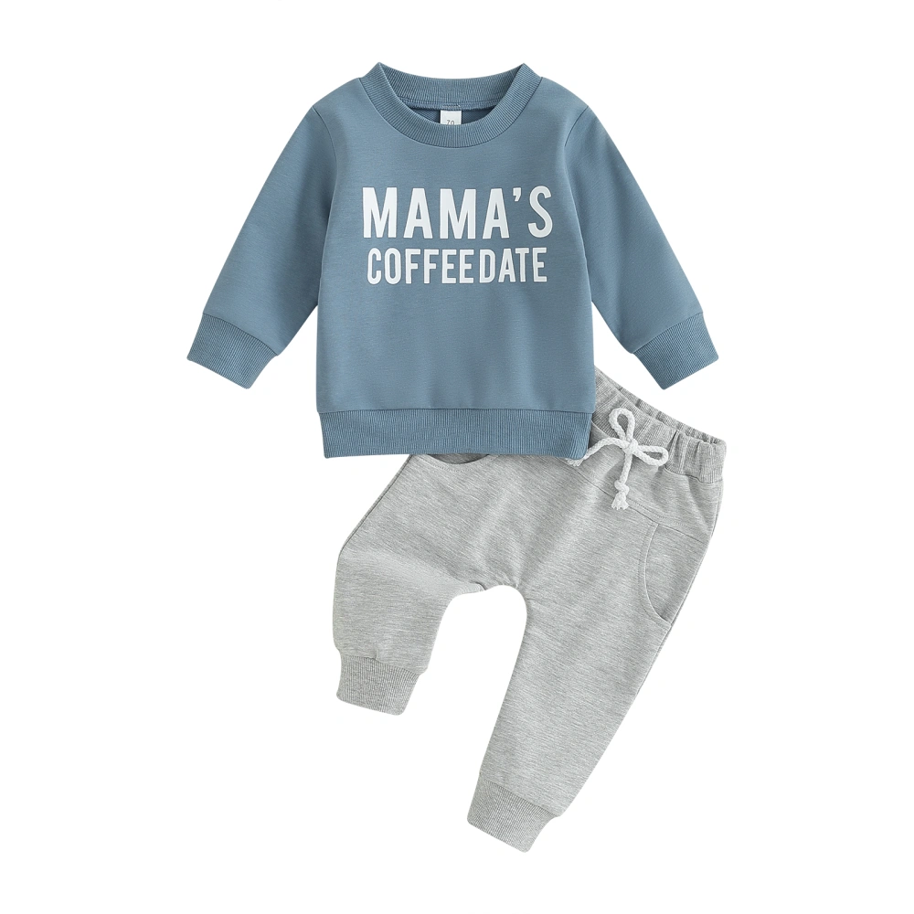 Baby 2 Piece Spring Outfit Cute Letter Print Sweatshirt and Pants 