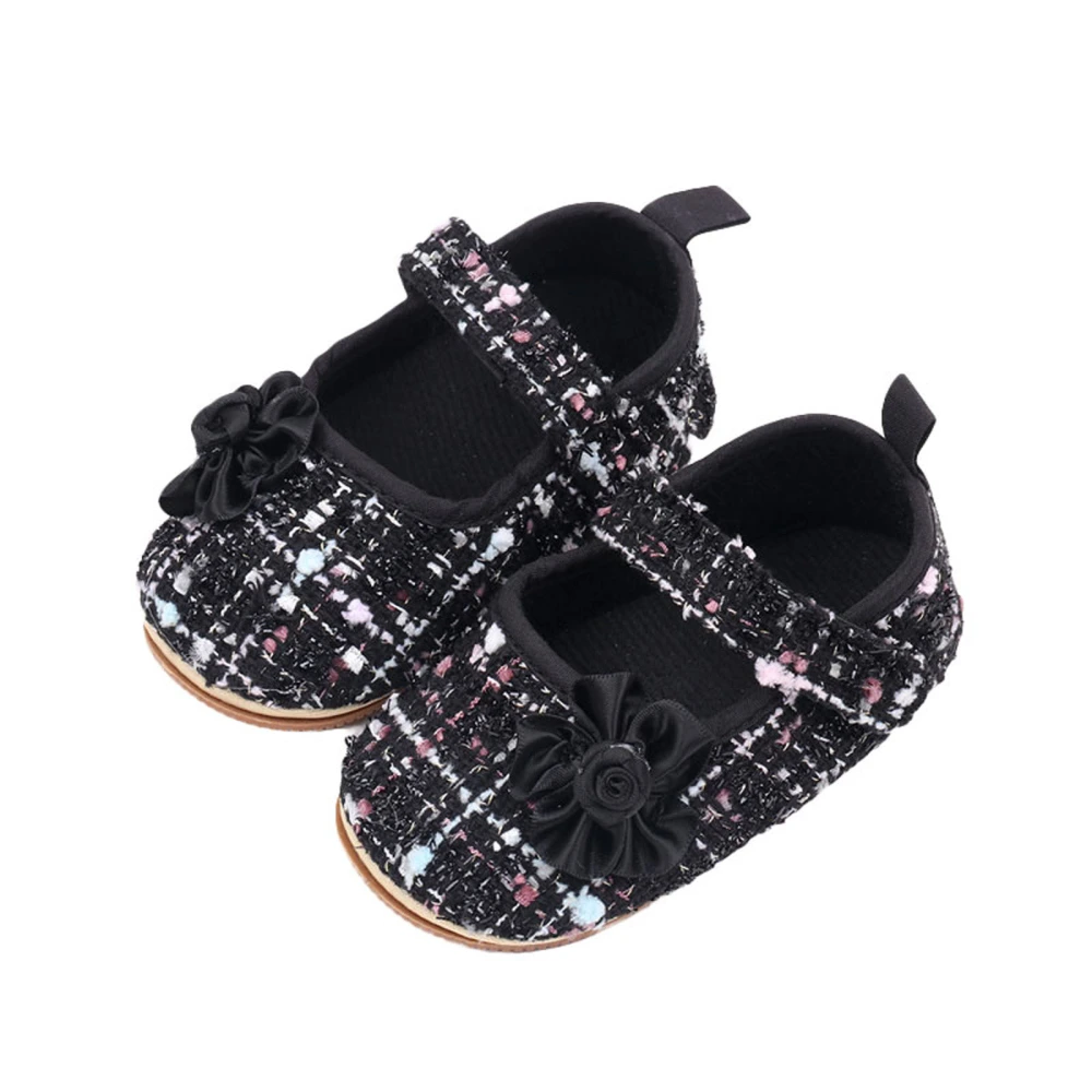 Infant Girls Princess Shoes, Plaid Jacquard Soft Sole Cloth Sneaker