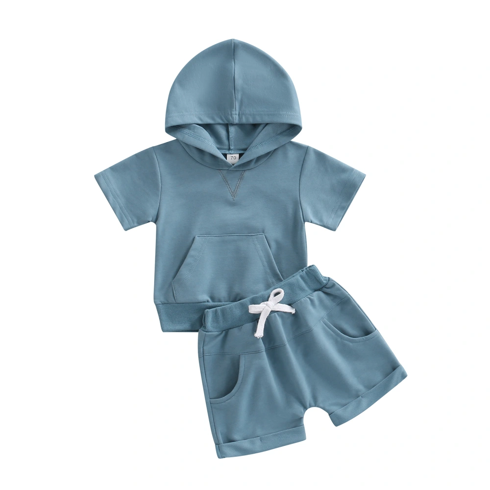 Infant Baby Two Piece Set, Toddler Hoodie Tops Elastic Waist Shorts